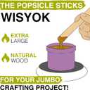 WISYOK 8'' Jumbo Craft Sticks, 60pcs Extra Large Natural Premium Wood, Ice Cream Sticks, Jumbo Sticks, Large Tongue Depressors, Plant Labels, Hair Removal and Waxing Supplies, Crafting