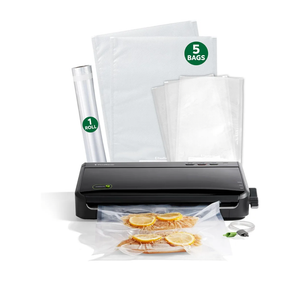 FoodSaver Vacuum Sealer Machine, Automatic Bag Detection, Sous Vide Friendly, with sealer bags, roll, handheld vacuum sealer, black