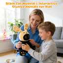 Black Cat Plush Toy - Musical Stuffed Animals for Babies Kids | Fun Interactive Singing Cat Plush Toy Moving Ears,Musical Interactive Toy Gifts for Kids,Boys,Girls,Toddlers