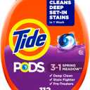 Tide PODS laundry detergent pacs, 3-in-1 Stain Remover, Odor Fighter, Color Protector, 112 Count, HE compatible, Spring Meadow Scent