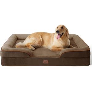 Bedsure XL Plus Orthopedic Dog Bed for Extra Large Dogs - Washable XLarge Dog Cat Bed Waterproof, Comfort Dogs Couch Sofa with Washable Removable Cover, Pet Bed with Nonskid Bottom, Brown, 48"