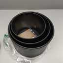 8/7/6 inch Flower Pots, 3 Pack Cylinder Plant Pots for Outdoor Indoor Plants, Decorative Plastic Planters with Drainage Holes and Saucers for Garden House Plants, Black with Brown