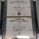 GraduationMall 14x20 Double Diploma Frame, Display 8.5x11 Certificate with Navy over Gold Mat,UV Protection Acrylic,Black with Silver Beads