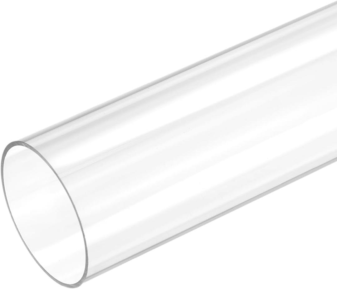 MECCANIXITY Plastic Pipe Rigid Polycarbonate Round Tube Clear 1.85"(47mm) ID 2"(50mm) OD 14" (350mm) High Impact for Lighting, Models, Water Plumbing