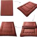 MAXYOYO Japanese Floor Mattress Futon Mattress, Thicken Tatami Mat Sleeping Pad Foldable Roll Up Mattress Boys Girls Dormitory Mattress Pad Kids Floor Lounger Couches and Sofas, Coffee, Twin Size
