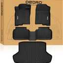 OEDRO Floor Mats Fit for Honda Civic Sedan 2022-2025, Custom Fit Black All Weather Front & Rear Row Trunk Liners Car Floor Mats Set