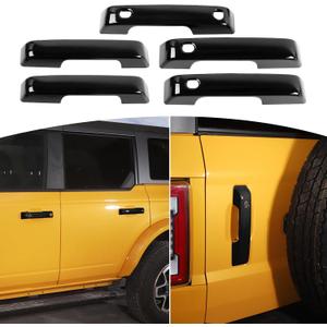 for Bronco Door Handle Cover Trim Fit for Ford Bronco 2021 up Black Exterior Accessories 5pcs