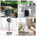 2 Pack Plant Caddy with Wheels, 12" Rolling Plant Stand 265 LBS Heavy Duty Metal Tray No Holes with Large Metal 360 Lockable Caster Wheels for Outdoor Indoor Large Plant Pots, Flower Pot, Patio
