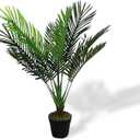 XBrand 31.5 inches H Artificial Palm Tree with Pot – Indoor & Outdoor Decoration, UV-Resistant, Low Maintenance