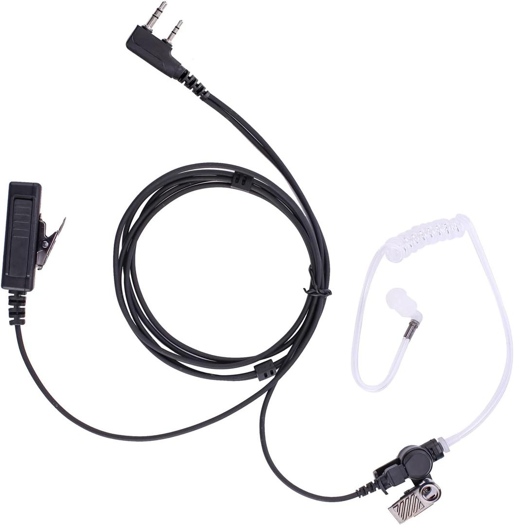Earpiece Compatible with BTECH, Kenwood, Retevis Walkie Talkie with Mic Tansparent Air Acoustic Tube Headset (Normal)