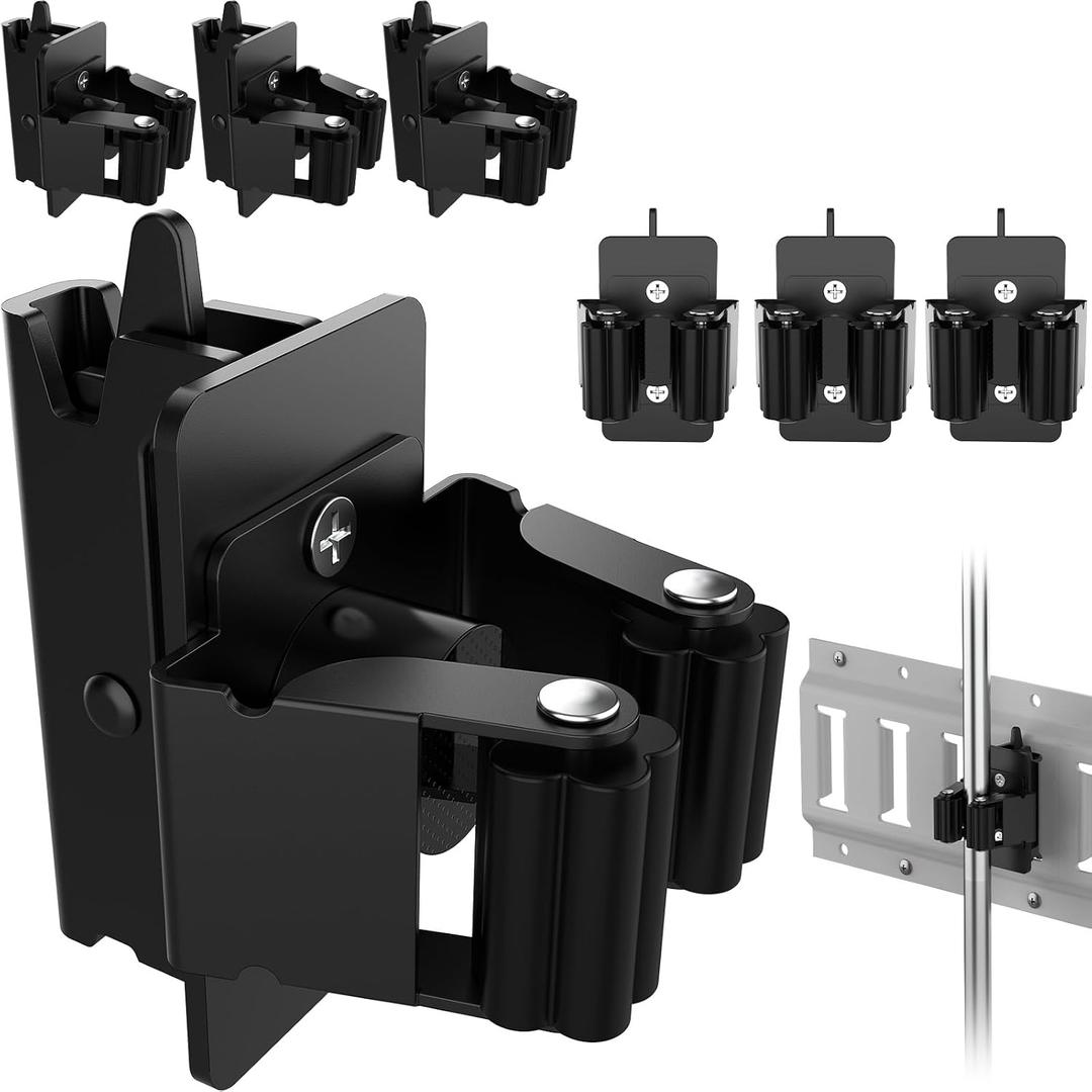 6Pcs E Track Accessories E-Track Tool Holders E-Track Textured Clamping Roller Tool Holders Broom ETrack Tool Holder Hanger for Trailer Accessories Keep Rakes, Shovels, Broom for Truck