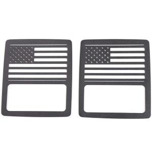 JeCar Tail Light Cover US Flag Taillight Guard Compatible with Jeep Wrangler 2018-2023 JL & Unlimited (Factory OEM Halogen Tail Light ONLY) (Matte black)
