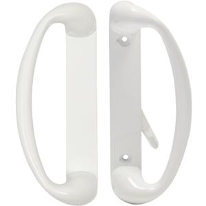 Sliding Glass Door Handle & Lock - Mortise Style White Diecast, Fits 3-15/16 in Hole Spacing - Replacement Patio Handle Set & Sliding Door Lock