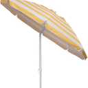 PICNIC TIME 5.5 Ft Portable Beach Umbrella, Lightweight UV Protection Sunshade with Tilt Pole & Carry Bag, Outdoor Canopy Umbrella for Beach, Sand, Pool, Patio, Camping, Travel, or Backyard Shade, (Yellow Cabana Stripe)