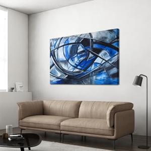 Abstract Wall Art Decor Modern Wall Art Pictures for Living Room Abstract Canvas Art Wall Decor Blue Wall Art Prints Black and White Wall Art Decor Artwork for Walls Home Office Decorations 32" X 48"