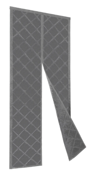 Magnetic Thermal Insulated Door Curtain Size 34x82 inch, Weatherproof Oxford Fabric Thick Polyester Filling Grey Door Cover Door Screen Door Insulation for Winter Front Door Cold Protection 128x210