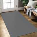 KOZYFLY Boho Rugs for Entryway 3x5 ft Washable Front Door Area Rug Indoor Rubber Backed Kitchen Area Rug Grey Front Porch Mat Cotton Floor Carpet for Entryway Bathroom Living Room Kitchen, Dark Grey (3' x 5' (Rectangular), Grey/Dark Grey)