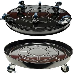 Plant Caddy with Wheels 20 Inch 1 Pack, Heavy Duty Metal Plant Stand & Dolly with Lockable Casters, Holds 310 lbs for Indoor Outdoor Large Flower Pots, Black