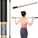 Bamboo Stretch Yoga Stick, 5ft/149 cm, Flexibility Stick for Physical Therapy, Premium Yoga Dowel with Super Sturdy Rubber Handle Ends, Exercise Bar for Posture Corrector