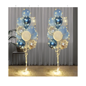 Balloons Stand Kit for Floor with String Light 2 Set Blue Centerpieces Balloon Holder Decoration for Wedding Birthday Party Bachelorette Party