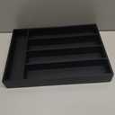 Besilord Bamboo Silverware Holder - Drawer Organizer with 5 Slots (Black)