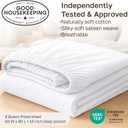 California Design Den Queen Fitted Sheet Deep Pocket, Soft 100% Cotton Sateen, Durable All-Around Elastic, Head/Foot Side Indicators, Light Grey Fitted Sheet Queen