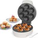 SugarWhisk Mini Cupcake Maker Machine, Make 7 X 2.2 Inch Cupcakes Baking for Kids, Muffin Maker Machine, Baking Gadgets, Housewares Breakfast Maker, Non-stick, White