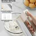 Hand Mixer Electric Handheld, 5-Speed 200W Electric Mixer with Stainless Steel Beaters, Dough Hooks, Portable Hand Mixer, WESTCOOKAID Turbo Ultra Power+ Eject Button for Cakes Eggs, Beige