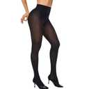 QPN 2 Pairs Plus Size Tights for Women, Rip Resistant Tights, Run Resistant Pantyhose, 20D Sheer High Waist Stretch Stockings 2 Pairs BlackSmall-Large (Black)