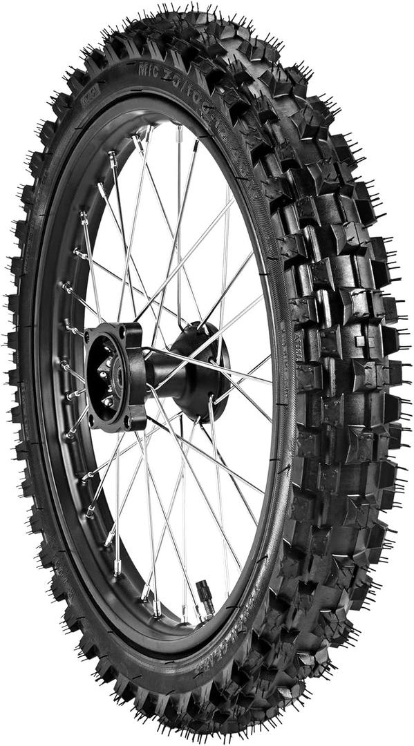Trkimal 70/100-17 (2.75x17) 1.6x17 Front Wheel Tire and Rim Inner Tube with 12mm Bearing Assembly Motocross Off Road for Dirt Pit Bike (70/100-17(12mm inner bearing))