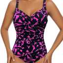 Aqua Regina Plus Size Swimsuit for Women One Piece Bathing Suit Ruched Tummy Control Adjustable Swimwear XXL
