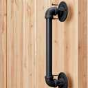 SMARTSTANDARD 11 Pipe Barn Door Handle, Black Rustic Industrial Grab Bar, Towel Bar, Handrail and Pull for Stairs, Gate, Garage