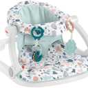 Fisher-Price Portable Baby Chair Sit-Me-Up Floor Seat With Developmental Toys & Machine Washable Seat Pad, Pacific Pebble 1 Count 