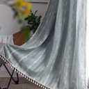 ColorBird Curtains for Living Room 2 Panels Set, Linen Curtains 84 inches Long, Grey Blue Boho Bedroom Room Darkening Curtains & Drapes, Embroidered Window Curtains for Dining Door Nursery Office (52"W x 84"L (Pack of 2), Grey Blue Stripes)