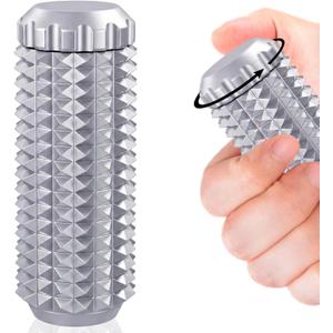 Metal Little Ouchies Fidget Toys, Adults Pain Stim Sensory Venting Toy, Relief Stress Promotes Focus, Spiky Grip and Smooth Spinner, Gifts for People with ADHD Autism Anxiety (Silver)