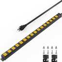 16 Outlets Long Metal Power Strip, 6FT 14AWG Cord