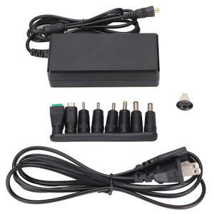 65W 3A Universal Power Supply Cord Adapter Charger with 8 Variable Plug Tips, Include 5.5x2.5, 5.5x2.1, 4.5x1.7, 3.5x1.35, 3.0x1.1, 2.5x0.7, for Android, for Double Column (US