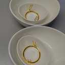 2 Set Chip and Dip Serving Set 2 Tier Chip and Dip Serving Dish Porcelain Appetizer Bowl and Platter with Stand for Food Taco Bar Salad Display Dessert Entertaining Party(Gold,Classic Style)