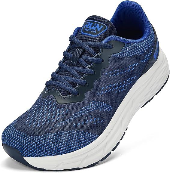 Slow Man Wide Toe Box Shoes for Men - Cushioned Road Running Shoe Non Slip Mens Walking Sneakers for Wide Feet Comfortable Athletic Gym Workout Sneaker, 14 Wide, Blue