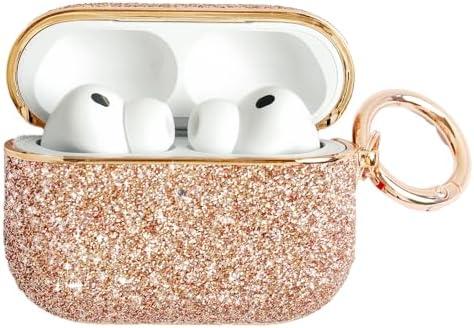 SURANBULI for Glitter AirPods Pro 3 Case 2025| Cute Bling Hard Air Pods Pro 3 Case (Model A2700​​/A2931) | with Keychain | Sparkly Rhinestone iPods Pro 3 Cases for Women Girl(Champagne)