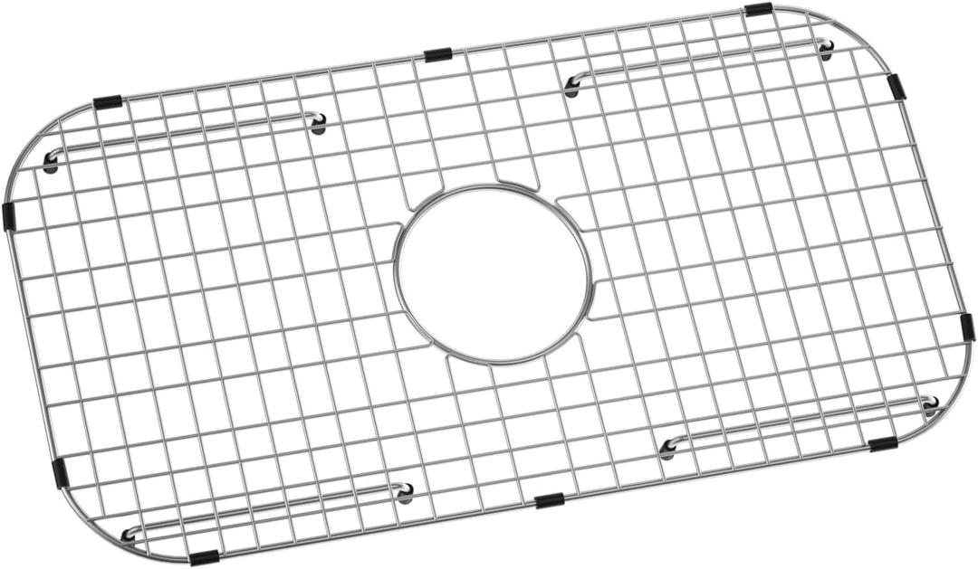 JJV Sink Bottom Grid 27-1/2" x 14-1/4", Centered Drain with Corner Radius 3-1/2",Stainless Steel Sink Grids for Single Bowl Kitchen Sinks