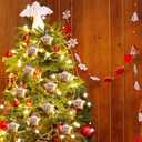 Syhood 18 Pcs Christian Christmas Ornaments Jesus Loves You Christian Double Sided Religious Ceramic Bible Verse Ornament for Christmas Tree Star Shaped Religious Xmas Church Home Decor for Mom Women