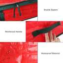 6 x Christmas Gift Wrapping Paper Organizer Storage Bags,Plastic Container for Holiday Supplies & Accessories, Gift Bag Organizer, Under Bed Wrapping Paper Storage (Red)