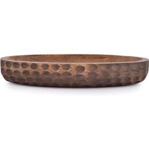 Samhita Mango Wood Decorative Bowl Home Decor Home Decorative Centerpiece Farmhouse Country, Restaurant, Café (14" x 6" x 2.3")