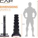 CAP Barbell Rubber Coated Hex Dumbbell Set with Storage Rack | 100210 lb Options, Space-Saving Vertical Compact Storage for Home Gym Strength Training