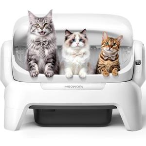 Meowant Extra Large Automatic Litter Box, Self Cleaning Cat Litter Box for Multiple Cats, Open Top Design with APP Control, Infrared Scanning and Anti-Pinch, 12L Waste Bin, Odor Free, XXXL Space