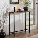 2 Pack Narrow Entryway Console Table & Sofa Side Table - Industrial Hallway Table for Small Spaces, Behind Couch Table, Multi-Functional Living Room Bedroom Office,Brown, 29.5" x 9.4" x 29.5"