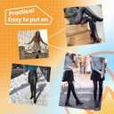 Caprilite 2 Pairs Women Fleece Lined Tights-Fake Translucent Leggings High Waist Pantyhose Sheer Thick Warm Tights For Women (Medium, Black+brown)