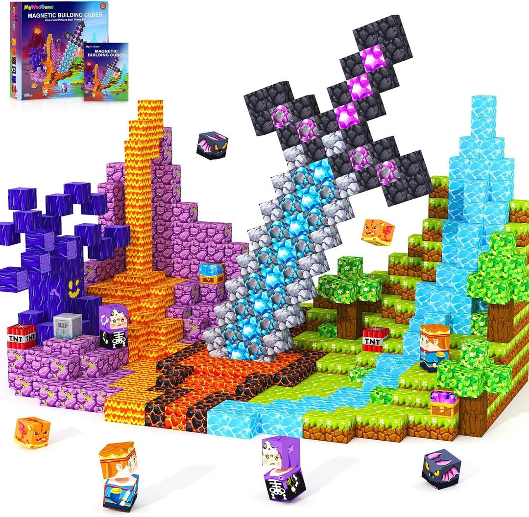 Magnetic Blocks Building Toys for 3 4 5 6 7 8 9 10 11 12 13 Year Old Boys Girls, Kids Magnetic Cubes Tiles Montessori Sensory Travel Magnet Toys Games Christmas Birthday Party Toddler Gifts (Colorful1)