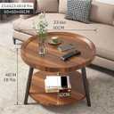 Sofa Side Table, Mid Century 2-Tier Round Coffee Table/Bedside Table, Corner Table in Balcony Living Room Small Apartments Hotel Tea Tables (A, 60CM/23.6in)